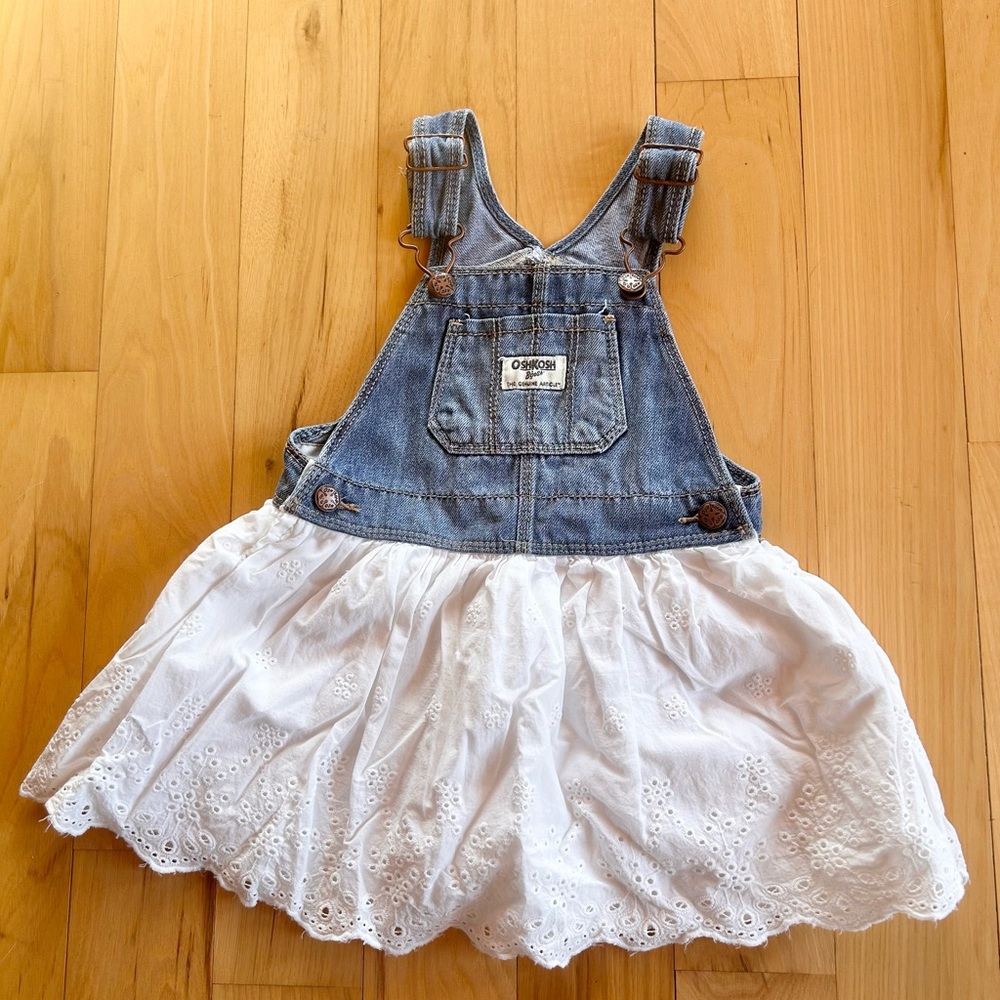 OshKosh B'gosh Blue Denim and White Eyelet Skirtall